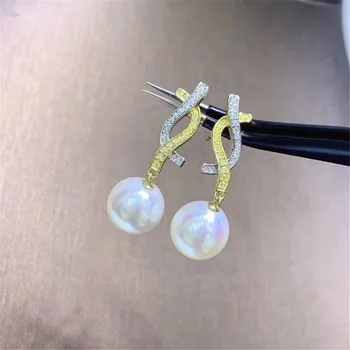 

NEW ARRIVAL 925 Sterling Silver Earrings Mountings Findings Settings Jewelry Parts Fittings Accessories for Pearls Beads Stones