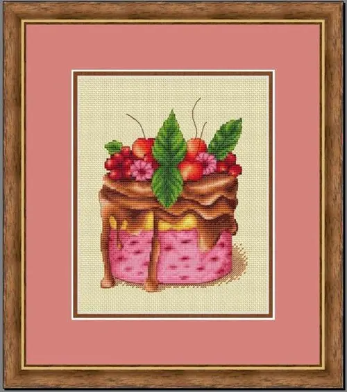 

GG Gold Collection Counted Cross Stitch Kit Cross stitch RS cotton with cross stitch Magazine raspberry Mint Cake
