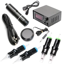 Новая Вращающаяся ручка тату машина набор Татуировка ручка четыре цифры ЖК питания педаль татуировки поставка