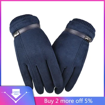 

New Arrived Outdoor Fashion Gloves Men Driving Keep Warm Point Finger Windproof Winter Handschoenen Suede Screen Gloves 2019#C11