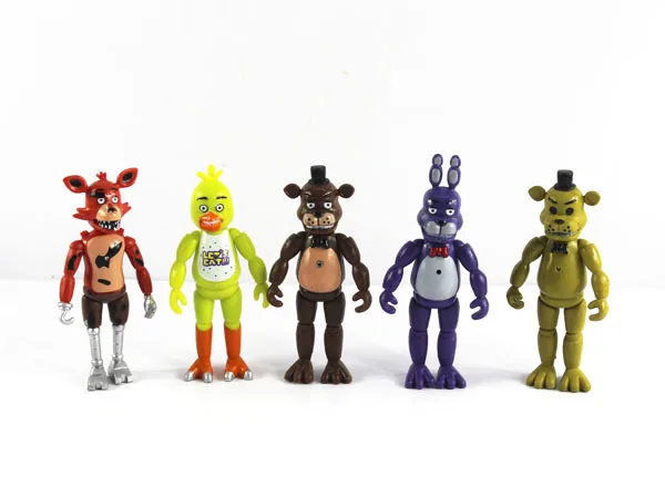 5 Pack Anime Figura Montagem de Brinquedos Cinco Noites Em Freddy Fnaf  Bonito Action Figure Modelo de Pvc Freddy Toys W X