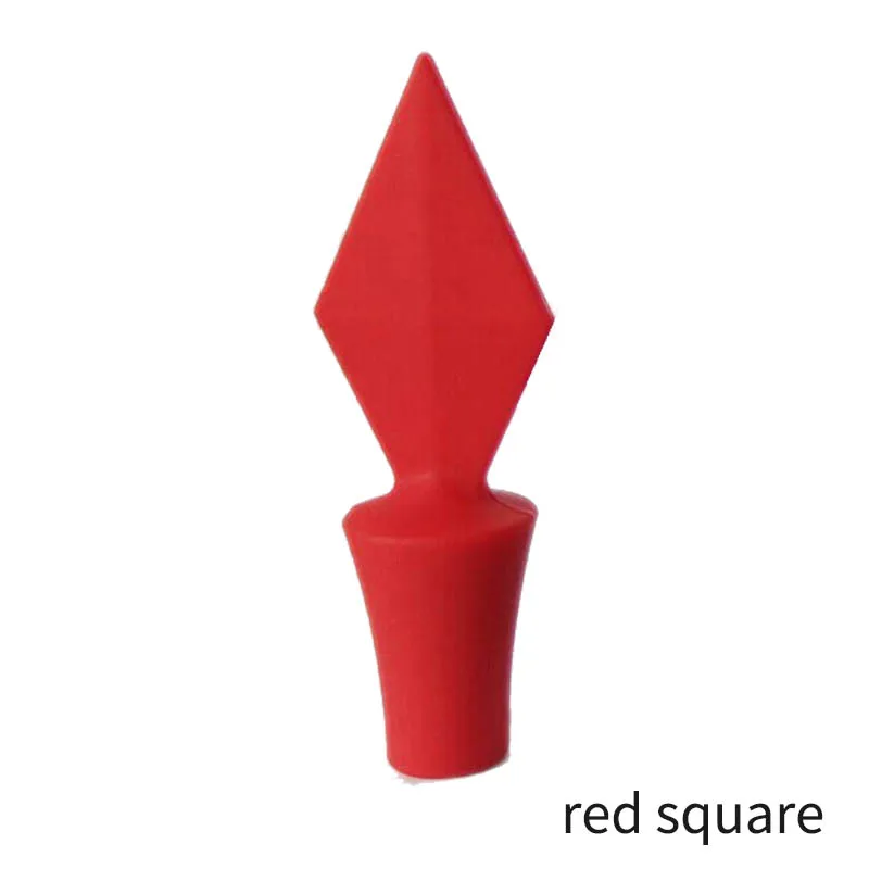red square Принадлежности для напитков шампанского, барные инструменты, кухонные аксессуары в форме покера, силиконовые, портативные, без утечек, не токсичные бутылки вина, пробка - Цвет: red square