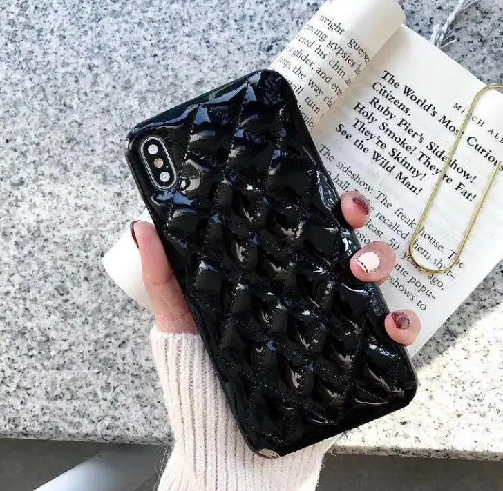 Black PU кожаный чехол для мобильного телефона для iPhone 11 Pro X Xr Xs Max 8 7 6 6s Plus роскошный аристократический чехол для девочки - Цвет: Black