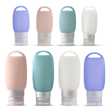

Travel Bottle Leakproof Silicone Refillable Squeezable Travel Tube with Keychain Hook for Cosmetic Toiletry Shampoo