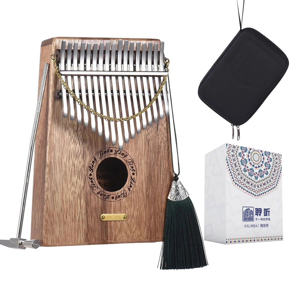 Kalimba пианино с 17 клавишами LingTing для игры в большой палец мбира санза Swartizia Spp