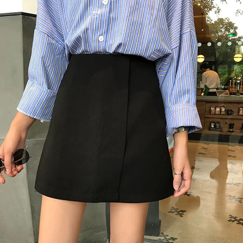 

Summer 2021 new Korean version of the high waist thin package hip skirt all-match black short skirt a-line skirt