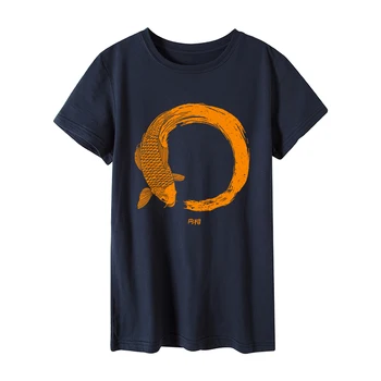 

Women T-shirt Plus Size 100% Cotton Vogue Tshirt Fish Print Vogue T shirt Women O-Neck Short Sleeve harajuku Top