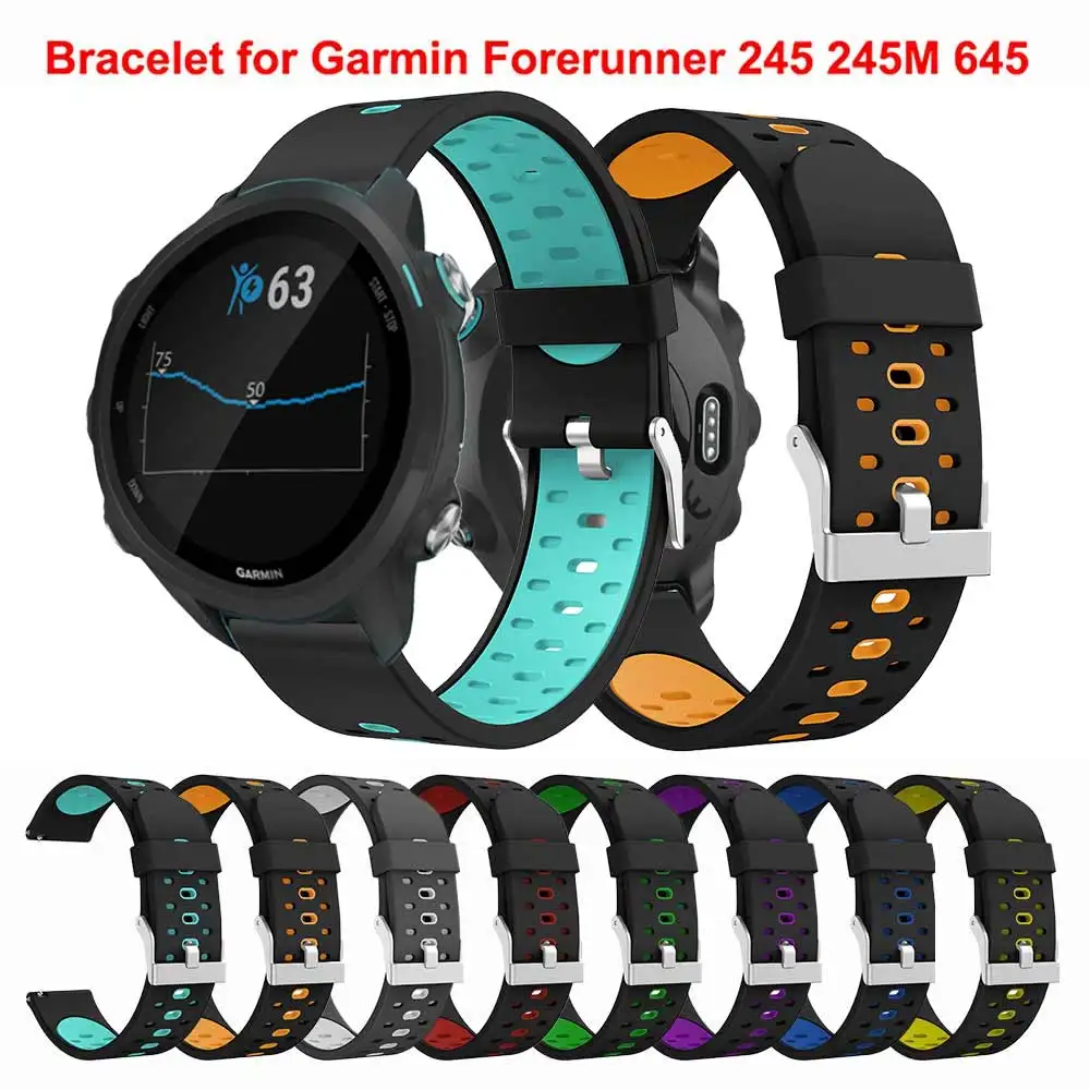20 мм силиконовый ремешок для часов Ремешок Браслет amazfit Bip Garmin Forerunner 245 м 645 умный