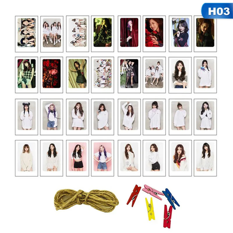 32 шт./компл. k-pop EXO SEVENTEEN два альбома LOMO карты Мода DIY самодельные бумажные фото карты - Цвет: H03