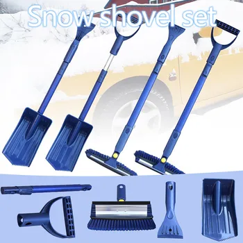 

4-in-1 Extendable Snow Shovel Ice Scraper Snow Brush Water Remover For Car Auto SUV Frost Windshield Cleaner Winter Tool