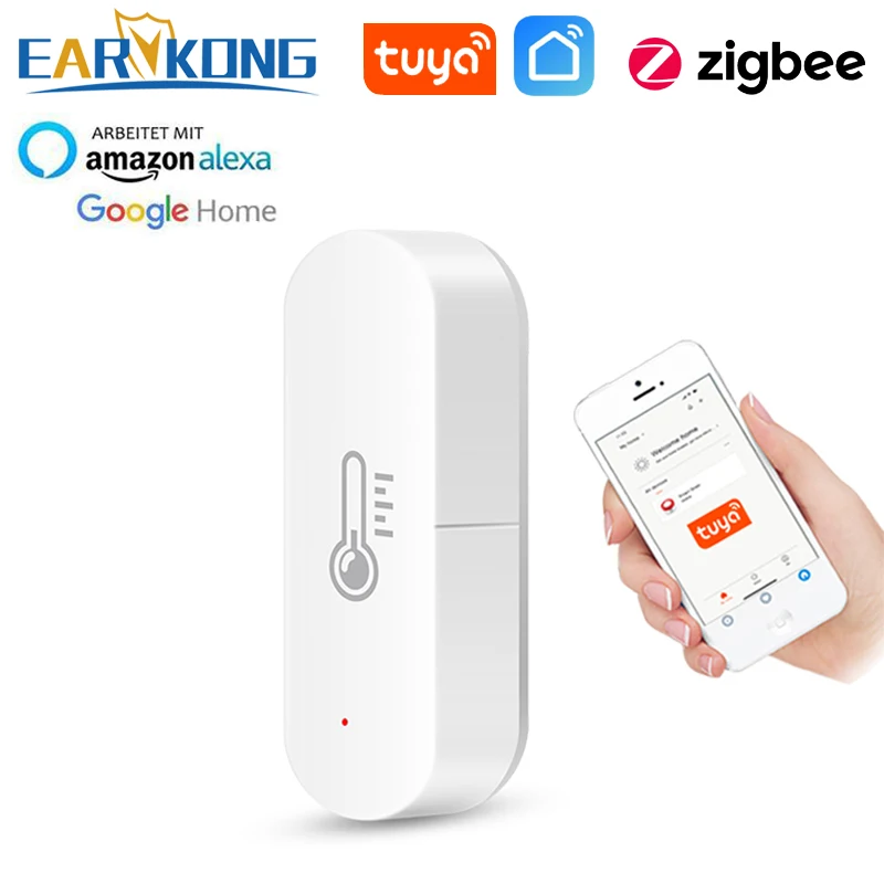 Датчик температуры и влажности Tuya Zigbee умный детектор умного дома с поддержкой Alexa