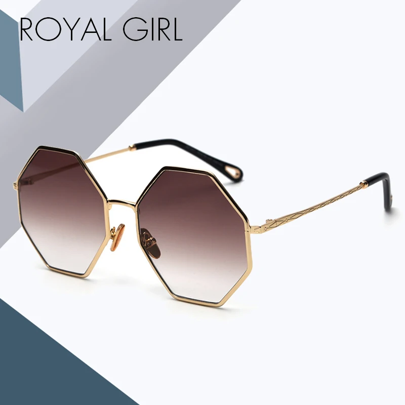 Женские классические квадратные солнцезащитные очки ROYAL GIRL оверсайз с