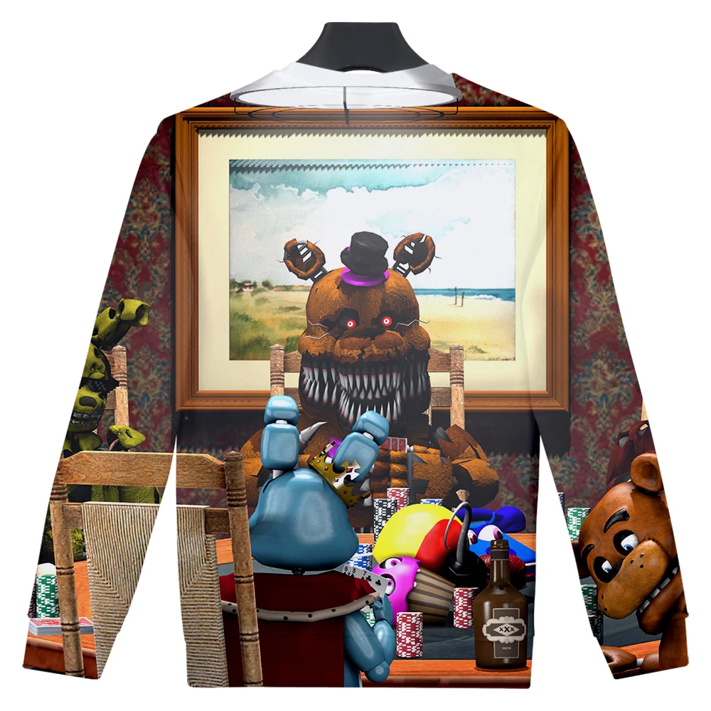 Толстовки Five Nights at Freddy; сезон осень-зима; модные толстовки с длинными рукавами и 3D принтом; пуловер; повседневная верхняя одежда; толстовки Five Nights