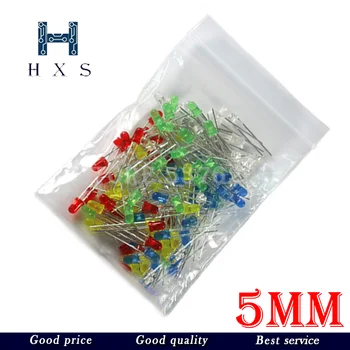 

5Colors*20PCS=100PCS 5mm LED Diode Light Assorted Kit Green Blue White Yellow Red COMPONENT DIY kit new original