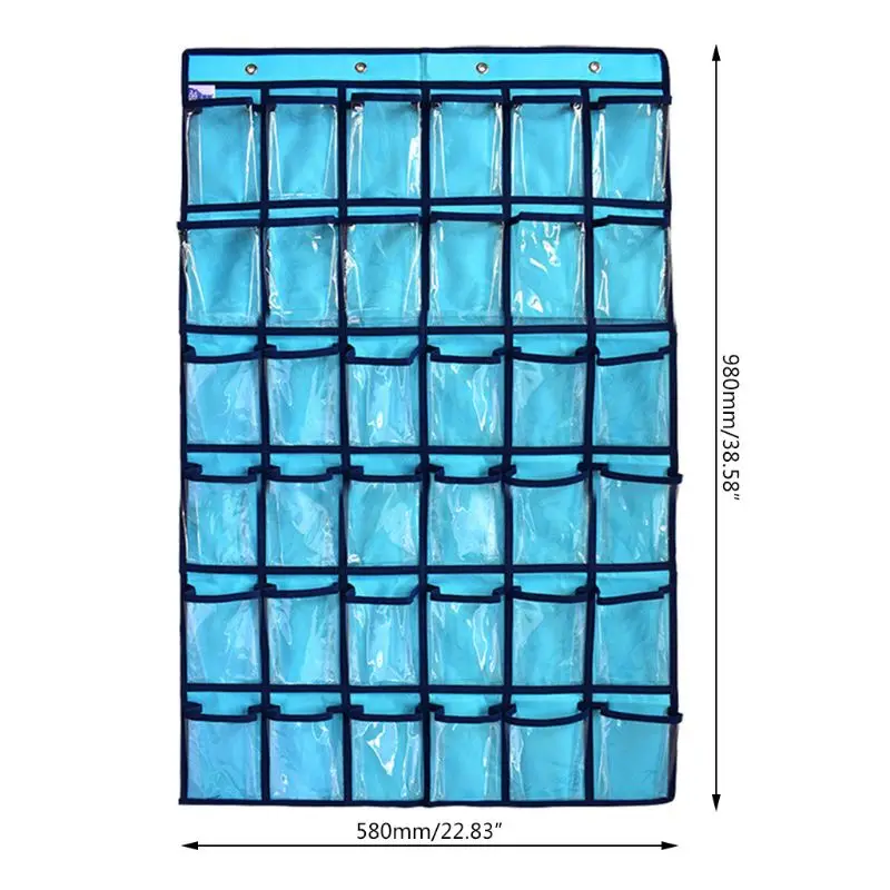 36 Clear Pockets Classroom Pocket Chart For Teacher Cell Phones Holder Door Hanging Calculator Organizer