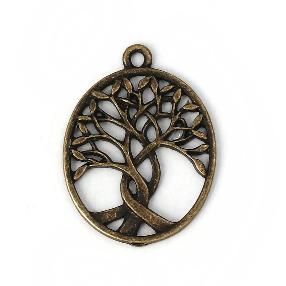 DoreenBeads Vintage Zinc Based Alloy Pendants Oval Antique Bronze Tree Charms Jewelry DIY Findings 32mm x 24mm(1&quot) 2 PCs | Украшения и