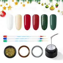 COSCELIA Набор для маникюра, Набор лаков для ногтей, 6 шт., Рождественская тема, маникюр, УФ-гель, инструменты для маникюра, 8 мл, украшение для замачивания лака