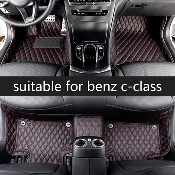 

lsrtw2017 fiber leather car floor mats for mercedes benz c-class c200 c180 c300 w204 w203 2000-2015 2014 2013 2012 2011 carpet