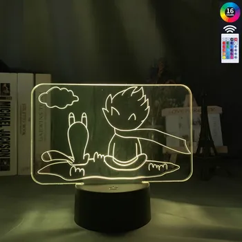 

Acrylic Night Lamp The Little Prince For Home Decoration Colorful Nightlight For Kids Bedroom Decor Light Usb Battery Table Lamp