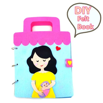 

Handmade Craft Kits For Children Pregnant Theme Quiet Book DIY Material Package Free Cutting Felt Fabric Baby Story Picture Book
