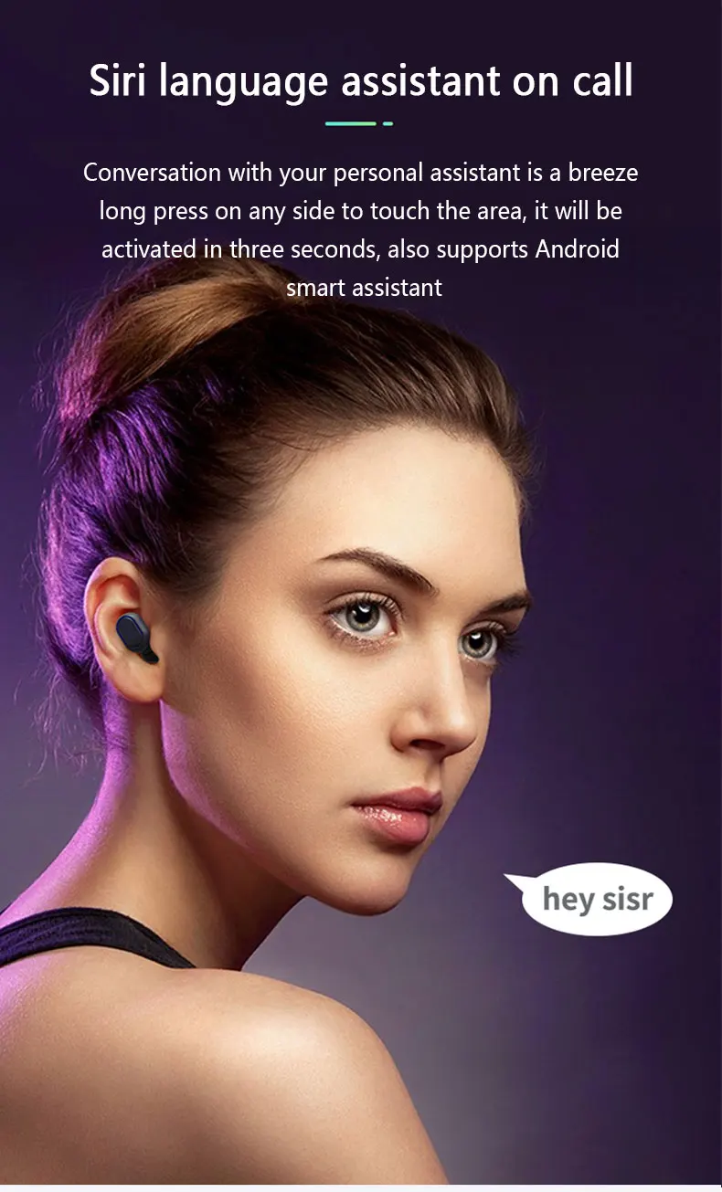 Caridite New Trending Instagram LED Bluetooth Earphone with Charging Phone Portable Digtial Wireless Headset Bluetooth Earbuds