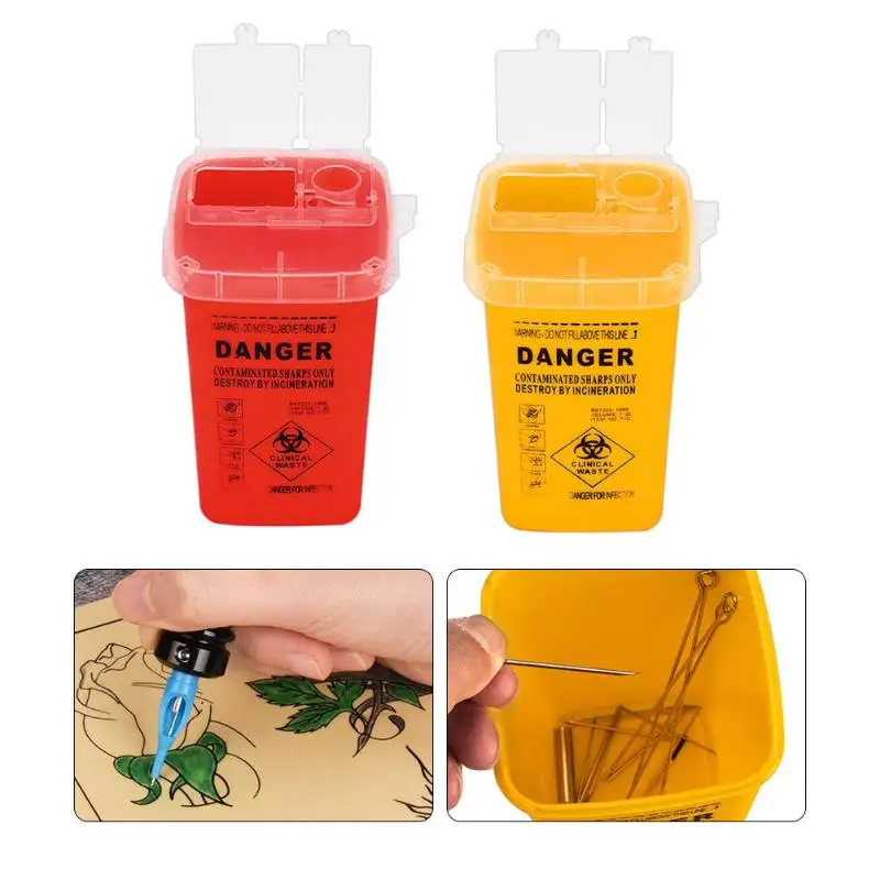Sharps Bin Medical Collection Box Biohazard Piercing Capacitance Sharp Durable Needles Tattoo Collect Bucket Waste Box