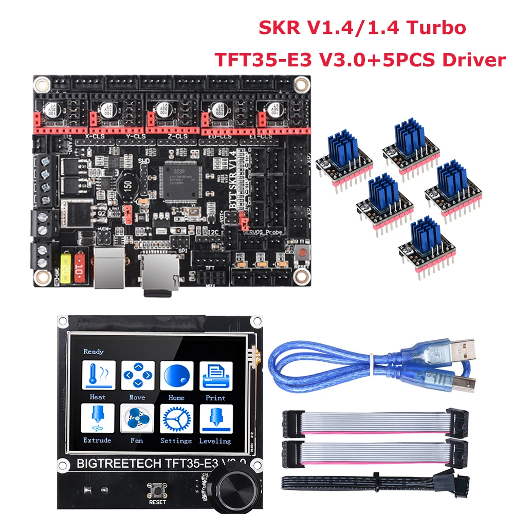 BIGTREETECH BTT SKR 1 4 Turbo V1.4 панель управления + TFT35 E3 V3.0 сенсорный экран TMC2208 TMC2209 драйвер MKS