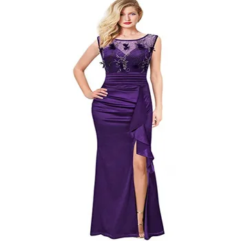 

BGW Soft Satin Mermaid Evening Dresses Pleat Sleeveless Ruffle 2020 Split Joint Vestiti Eleganti Donna Cerimonia Sera