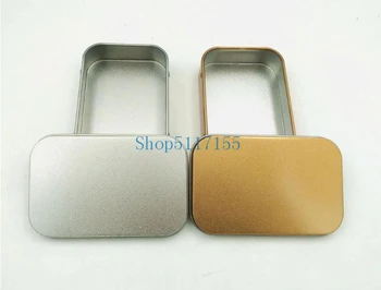

Mini Tin Box Small Empty Gold Metal Storage Box Case Organizer For Money Coin Candy Keys U Disk Headphones