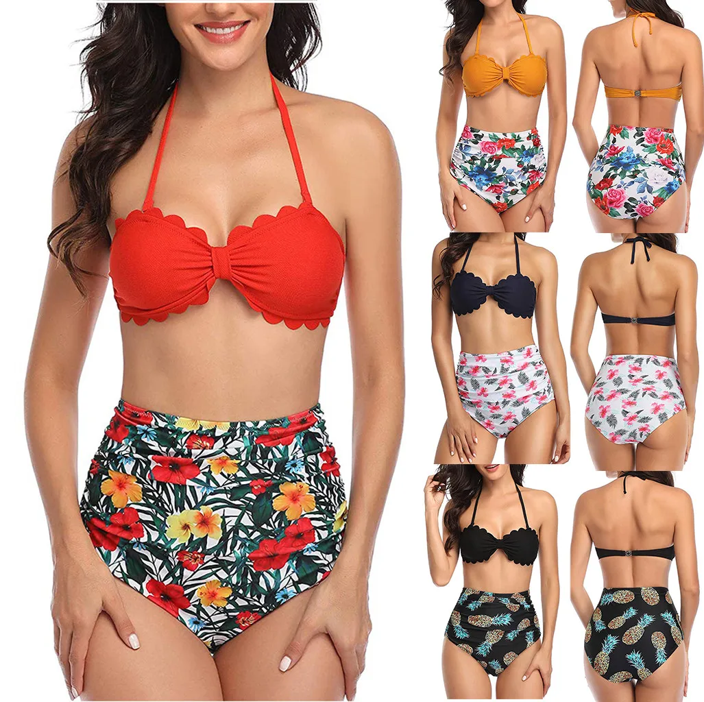 

Are you sure not to click in and see Women Two Piece Plus Size Sexy Backless Halter Beach Printed Swimwear Set dropshipping