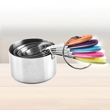 

10 Piece Measuring Cups Measuring Spoons Set Stainless Steel Measuring Cup Spoon for Baking Tea Coffee Kitchen Tools
