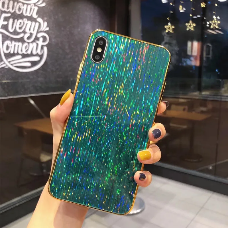 green Сияющий блестящий золотой чехол для samsung Galaxy A7 чехол КРЫШКА ДЛЯ samsung S10 плюс S8 S9 Примечание 10 J4 J6 A9 A6 A8 A10 A20 A30 A50 - Цвет: green