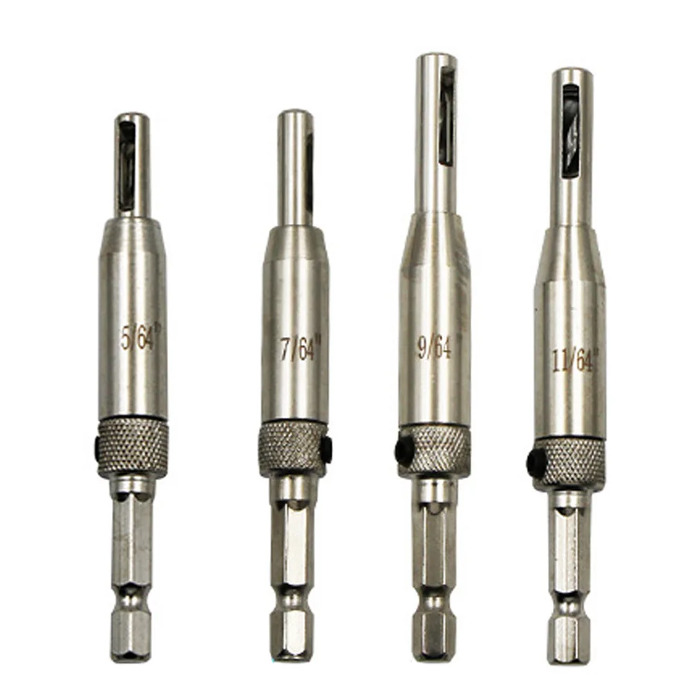 

4pcs Center Drill Bit Core Drill Bit Set Hole Puncher Hinge Tapper For Doors Self Centering Woodworking Tools Kitit