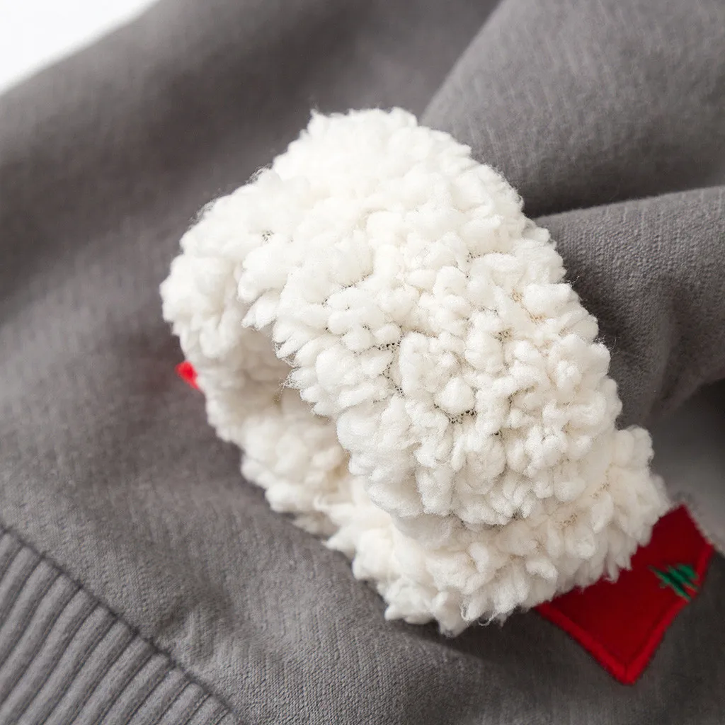 Детский Рождественский комплект с длинными рукавами, Плотная хлопковая одежда с Санта Клаусом теплое хлопковое пальто+ штаны в горошек детская зимняя одежда