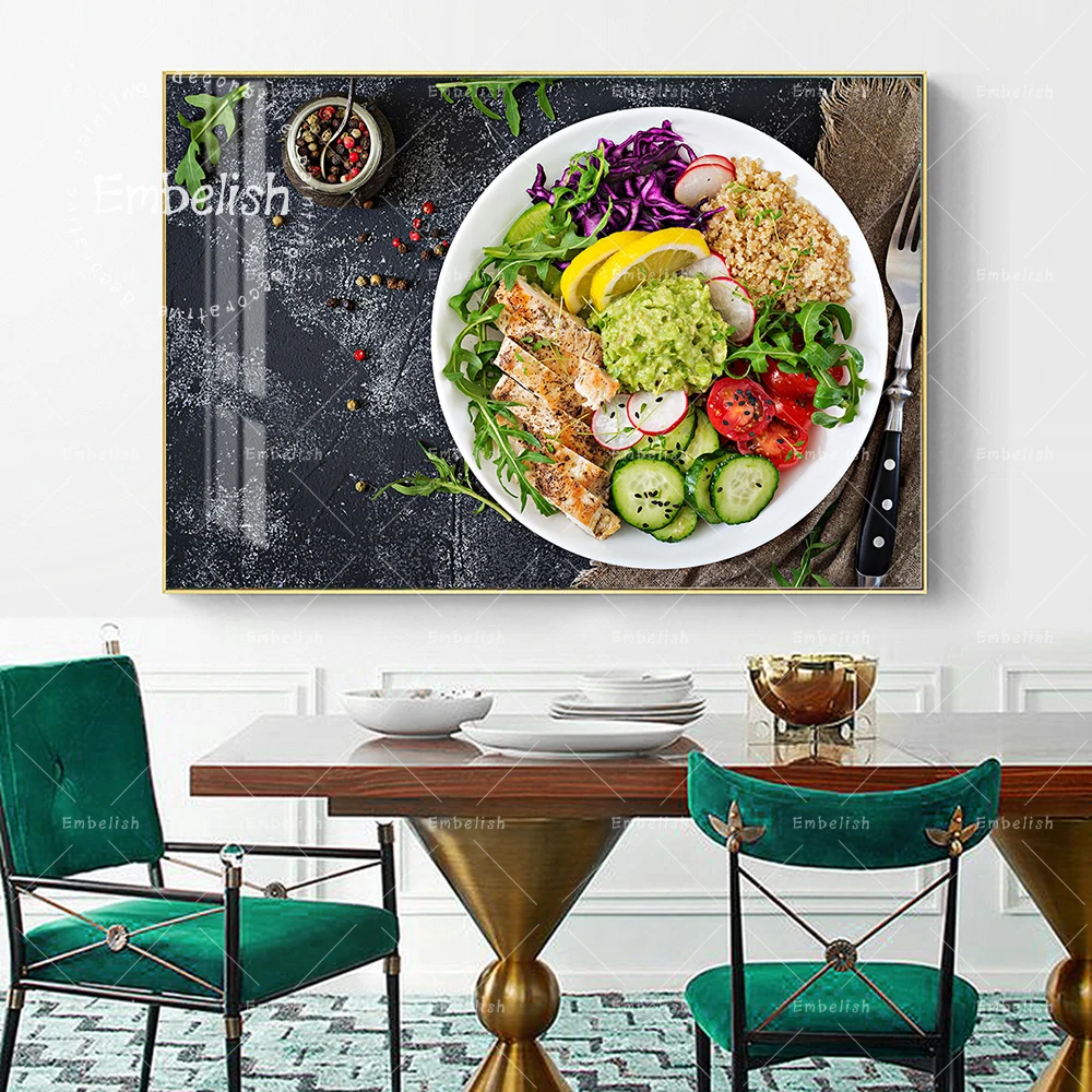 1 шт. необработанные куриное мясо и овощи Еда настенные картины для Кухня