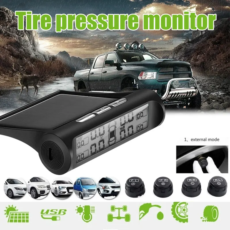 Авто TPMS система контроля давления в шинах умный автомобиль TPMS внешний датчик беспроводной ЖК-дисплей Универсальный