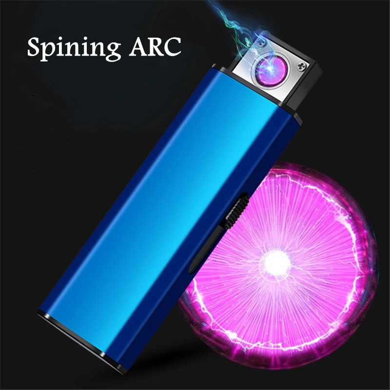 Roating ARC Зажигалка Мини маленькая Персонализированная ветрозащитная USB Электронная Зажигалка USB перезаряжаемая ветрозащитная вращающаяся зажигалка