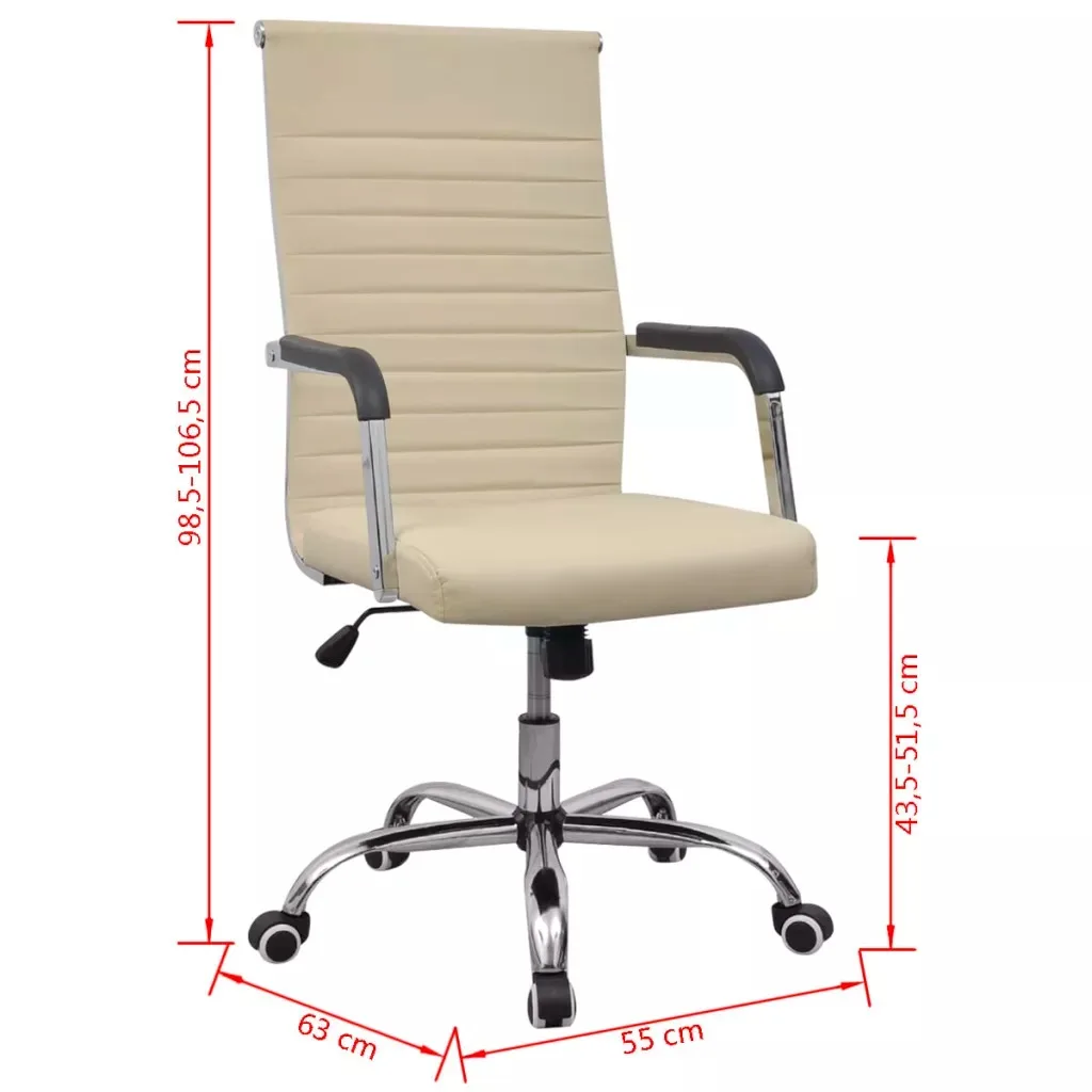 VidaXL 55x63Cm Office Chair PU Leather Seat And Backrest Adjustable Height Lift Chair With Wheels Easy Assembly Office Furniture VidaXL 55x63Cm Office Chair PU Leather Seat And Backrest Adjustable Height Lift Chair With Wheels Easy Assembly Office Furniture