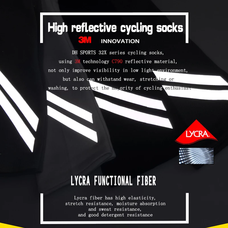 Dh Sports-جوارب دراجة جبلية بشريط عاكس ، قابلة للتنفس ، رائعة ، مجموعة جديدة
