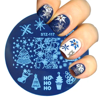 

Nail Stamping Plates Snowflake Christmas Owl Nail Art Transfer Polish Stamp Templates Stencils Mold Manicure Tools TRSTZ/MC