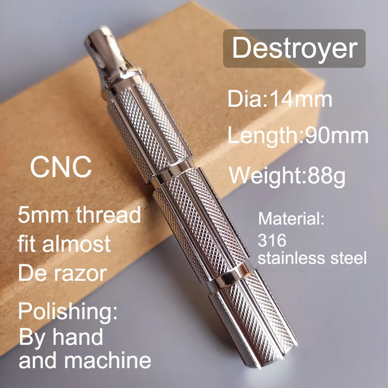 Dscosmetic Destroyer 316L stainless steel safety razor handle 2