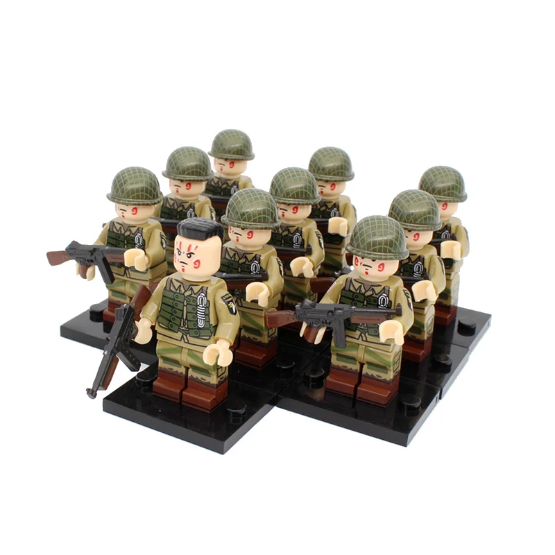 

Weltkrieg 2 US Army Soldiers Figures building blocks USA 101st Figures Helmet military weapons Accessories building blocks toys
