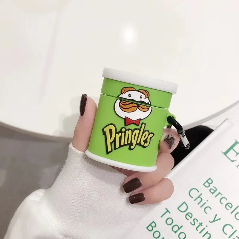 Funny Cartoon Pringles Beard Headphone Cases for Apple Airpods 1/2 3D Cute Silicone Protection Earphone Cover Accessories