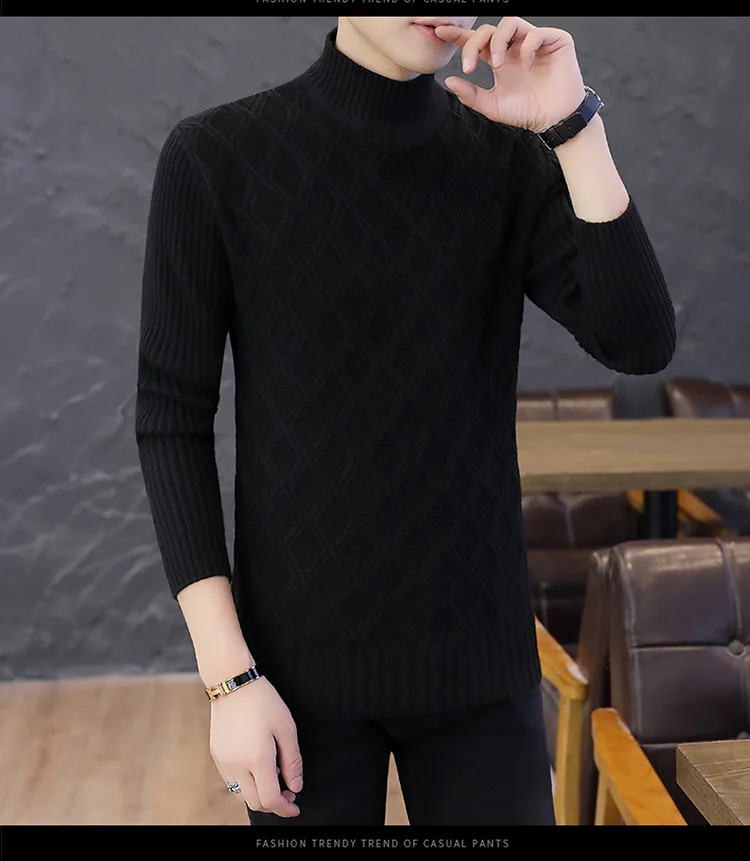 Осенне-зимний модный брендовый Повседневный свитер с круглым вырезом тонкий вязаный мужской s свитер и пуловеры мужской пуловер XXL