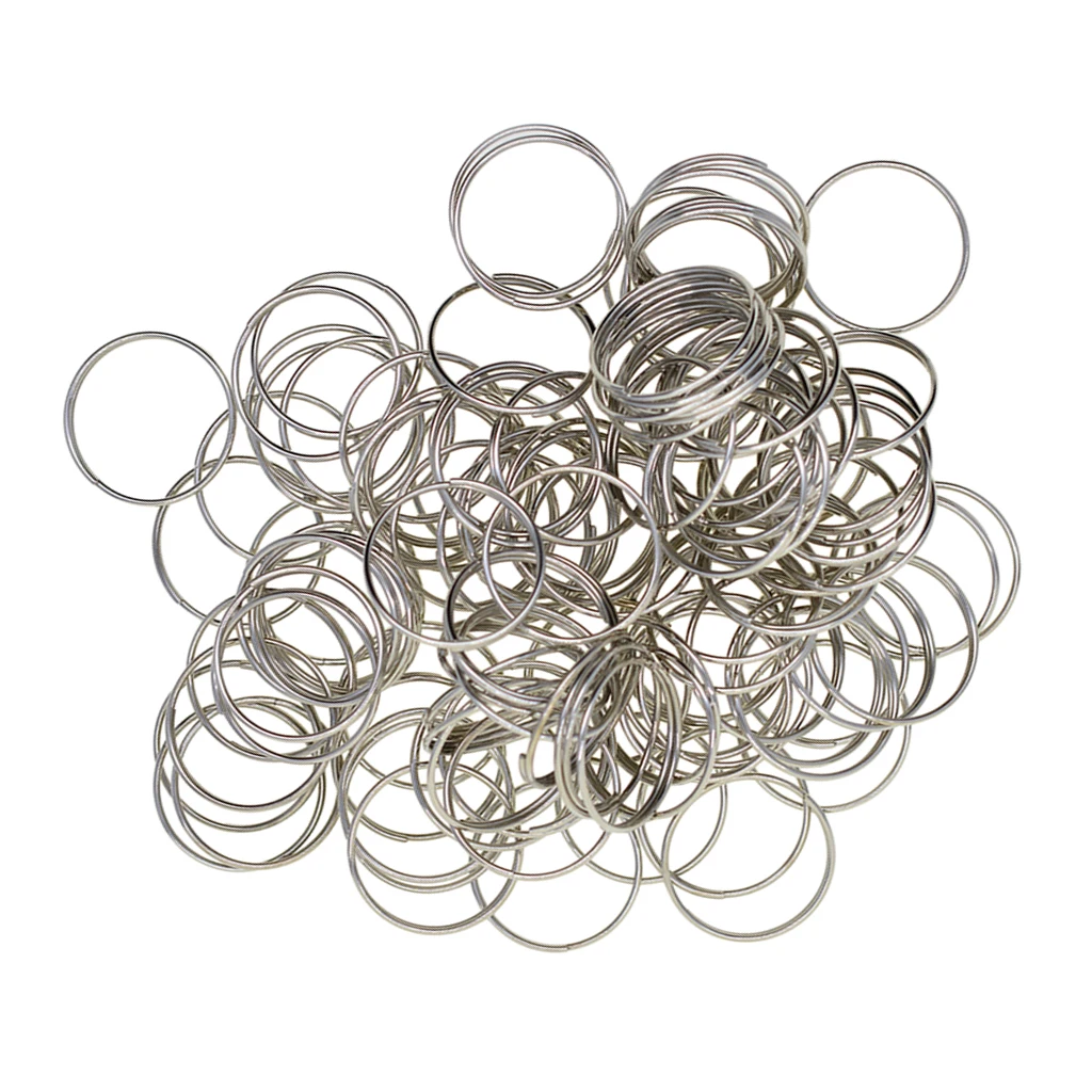 100Pcs Diy Crafts Supply Iron Keyring Keychain Split Ring Key Ring Chain Hook Hardware 20mm
