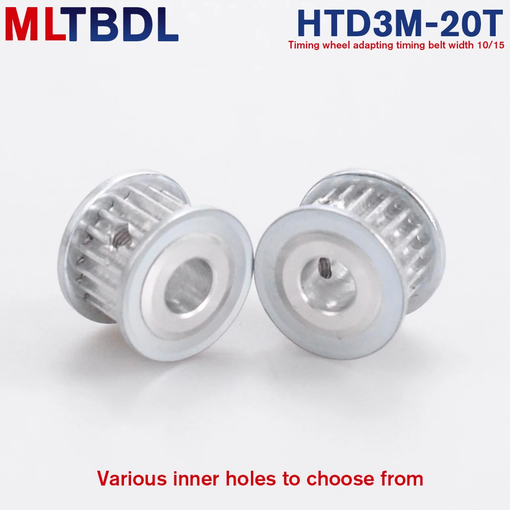 3M 20T Timing Pulley 5/6/6.35/7/8/10mm Bore Gear Pulley 3mm Pitch 11mm Belt Width Aluminum Alloy Synchronous Timing Belt Pulleys