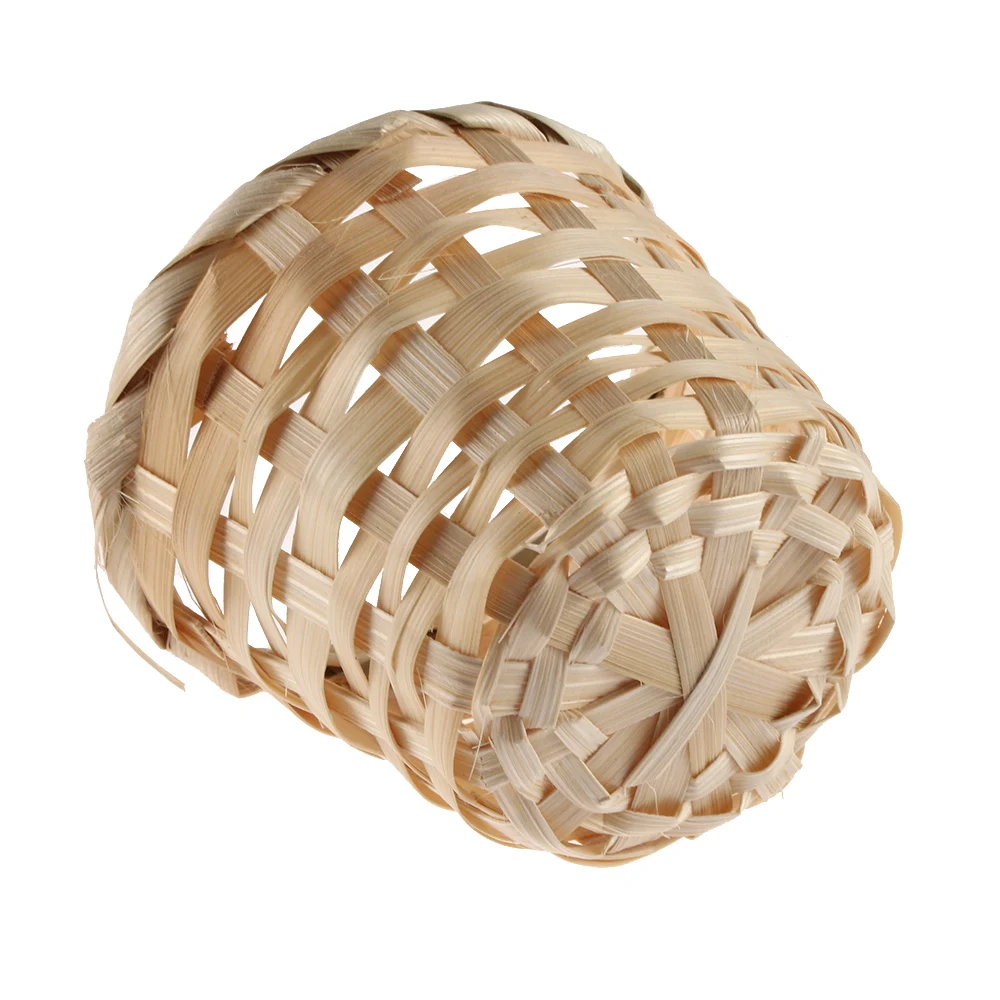 1PCs Small Basket Desktop Finishing Home Storage Bamboo Weaving Products Sundries Organizer Rattan Plant Box Wicker Basket 3