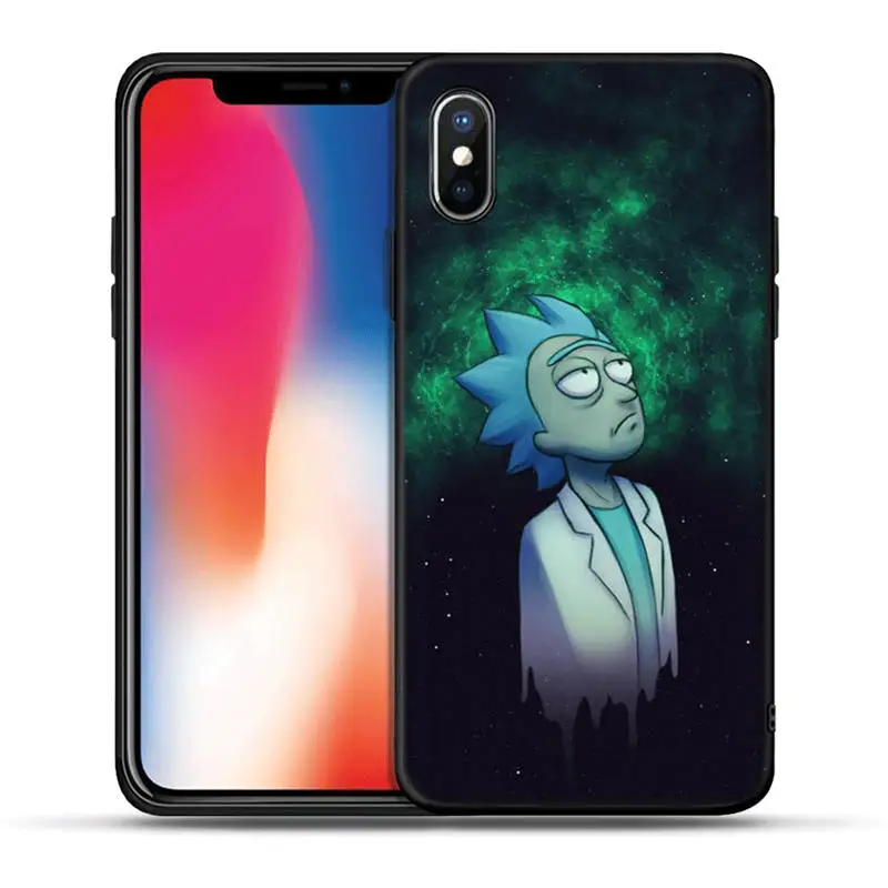 Черный мягкий чехол Rick and Morty с кошкой для iPhone 5S, SE 6 6s 7 8 plus Мягкий силиконовый чехол из ТПУ для iPhone X XR XS MAX Coque Fundas - Цвет: H1374