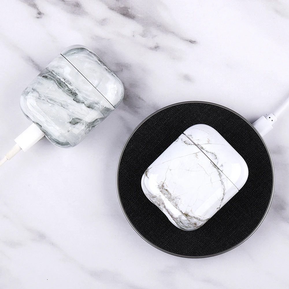 Роскошный силиконовый чехол для наушников Airpods 2 1 чехол с мраморным узором для Apple Airpods противоударный чехол для Air pods