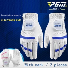 1 пара перчаток для гольфа с шариковым маркером для детей, мальчиков и девочек, белый, синий, розовый, мягкая ткань, лайкра, дышащая, эластичная, фирменная Новинка